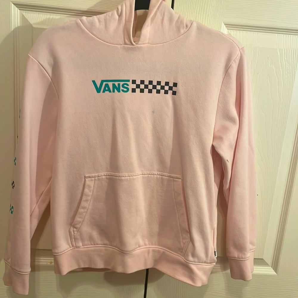 Girls pink Vans Hoodie with Green and Black accents
